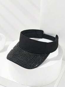 1 buah Topi Visor Kasual Berkilau Berhiaskan Payet dan Bagian Atas Berongga untuk Wanita, Cocok untuk Semua Musim - MultiWarna - View 15