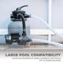 12" Sand Filter For Above-Ground Pool Up To 10,000 Gallons Media Filter Included - Multicolor - View 2
