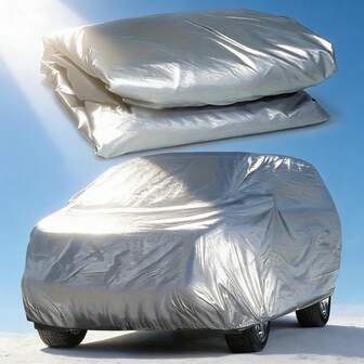 Universal Waterproof Car Cover - Full Car Cover. UV-Resistant, Rain-Proof, Dust-Proof, Snow-Proof And Heat-Resistant PEVA Material, All-Season Vehicle Protection, Dust-Proof, Auto Accessories, Car Cover | Fashionable Car Cover | Durable Car Cover, Snow Car Cover, All-Weather Outdoor Car Cover, Car Snow Cover, Car Cover, Sedan Car Cover, Car Snow Cover, Winter Car Cover, Snow Car Cover, Car Sunshade