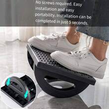 1pc Office Desk Footrest, Improves Sitting Posture And Provides Foot Support To Enhance Comfort And Relieve Fatigue. Elevating The Feet Can Relax Leg Muscles And Promote Blood Circulation By Massaging The Soles When Stepping On It. - Black - View 4