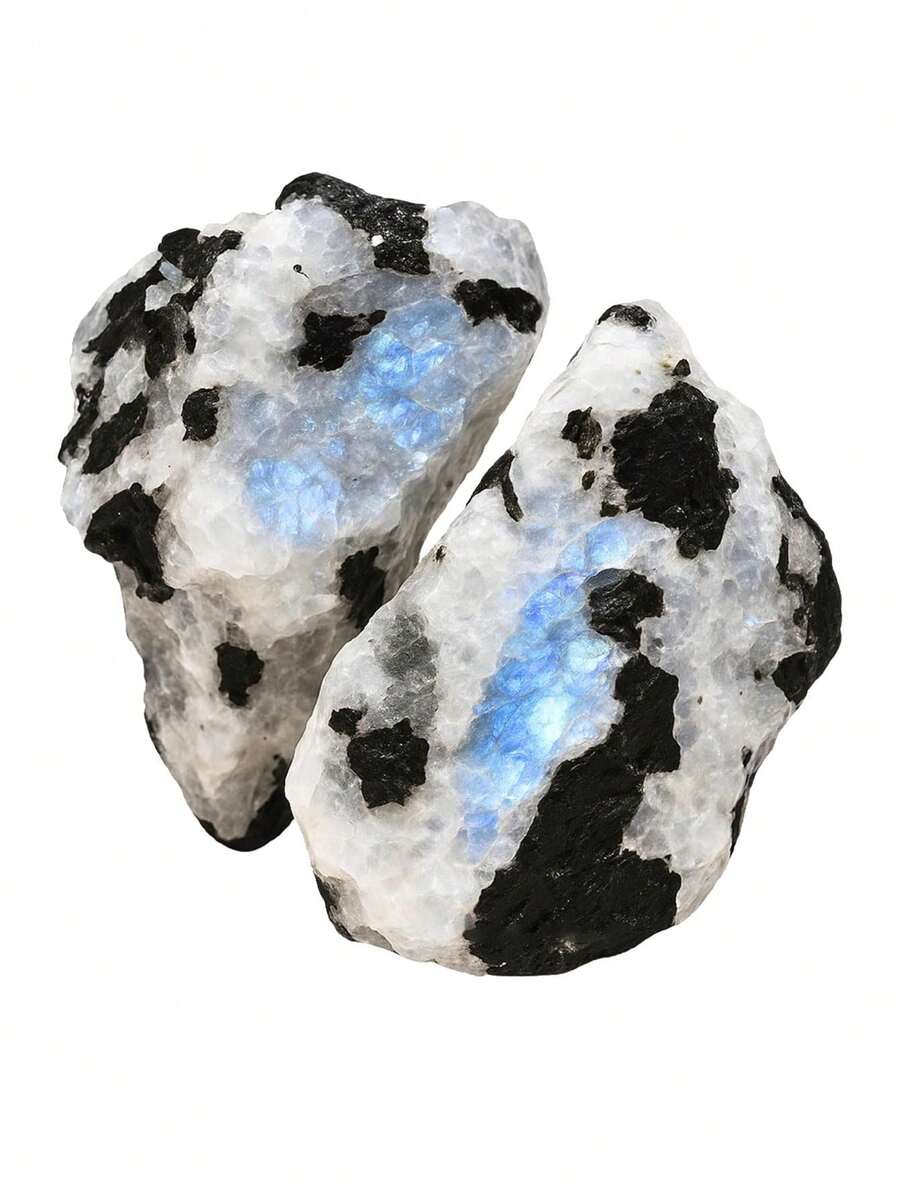 QYDCX Amazing Gemstone Rainbow Moonstone - Raw Crystals And Healing Stones, Natural Rocks For Tumbling - DIY Raw Stones And Crystals