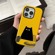 Funda rígida a prueba de golpes de  con un diseño de gato negro, diseñada para iPhone 11 a 17 Pro Max y Pro Plus, perfecta como regalo protector unisex para Navidad. - Blanco - Ver 5