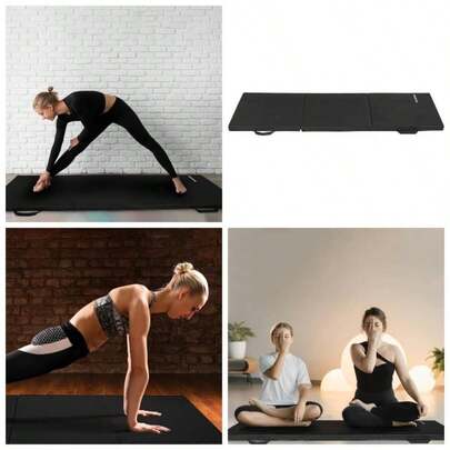 6x2 Feet 3 - Panel Folding Gymnastics U2013 2 - Inch Thick Pad With Vinyl Surface And Carrying Handles Tumbling, Yoga, Pilates, Home Workouts, And Martial Arts