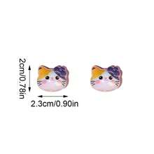 5 hạt nhựa acrylic bóng 3D hình mèo dễ thương, kích thước 20*23mm, nhiều màu sắc, thích hợp làm vòng tay, vòng cổ, bông tai, móc khóa DIY, trang trí bút đính hạt và các đồ trang sức thủ công khác. - Nhiều màu - Xem 4