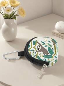 1pc Penguin, Flamingo, Sloth, Paw Print, Dinosaur Pattern Coin Purse Card Holder, Lightweight Pouch With Clip For Coins, Cards, Accessories, Keys, Ideal As Multipurpose Organizer Pouch For Girls And Boys, Great Gift For Friends - Multicolor - View 6