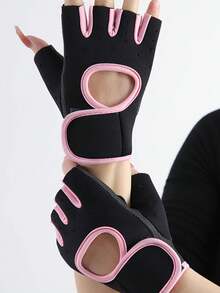 1 Pair Unisex Breathable Fitness Workout Gloves, Suitable For Basketball, Dumbbell, Weightlifting Training, Pull-Up Bar, Cycling, Half Finger Anti-Slip Sports Gloves, Women Gym Gloves, Gym Accessories, Workout, Fitness, Home Exercise - Multicolor - View 21