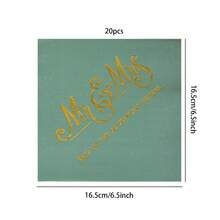 20/40/60/100张，金色铝箔先生和夫人一次性纸巾 | 双层柔软优雅白色鼠尾草绿先生和夫人一次性餐巾纸 感谢您参加我们的婚礼庆典彩排晚宴装饰 鸡尾酒、饮料和甜点餐巾纸 婚礼派对和订婚仪式装饰的理想之选 - 綠色 - 查看 7