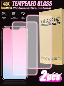 2片粉色充气膜，夜间夜光，高清钢化玻璃屏幕保护膜，防汗、防碎、防盗，兼容 11/12/13/14/15/16/16 Plus/16 Pro/16 Pro Max/16e/17/17 Air/17 Pro/17 Pro Max/17e - 無色 - 查看 22