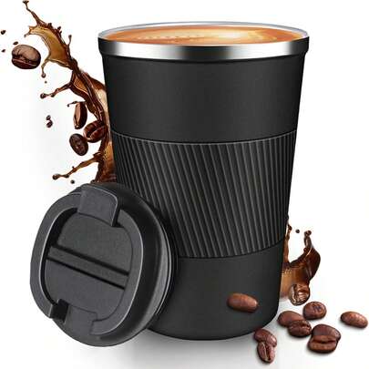 Insulated Travel Coffee Mug, Spill-Proof And Leak-Proof, Portable Stainless Steel Coffee Cup With Lid, Reusable Hot Coffee Cup For Cold And Hot Beverages