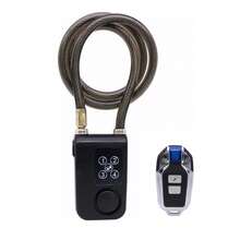 Alarma de bloqueo para bicicleta con control remoto, sistema de bloqueo de alarma universal, Alarma De Bloqueo Bluetooth Antirrobo Para Bicicletas Y Moto, 110 dB, longitud de cable de 31,49 pulgadas, resistente al agua IP55. - Negro - Ver 1
