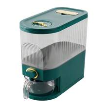 LIVINGANDHOME Living And Home 5/10KG Airtight Large Capacity Rice Dispenser,Food Storage Container,Kitchen Storage Organizer,Large Grain Container Storage With Lid Measuring Cylinder Moisture Proof Household Cereal Dispenser Bucket For Kitchen Soybean Corn - Green - View 8