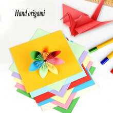 100 Stücke buntes Origami-Papier Set - dekoratives buntes Bastelpapier, hochwertige Mehrfarben-Papiere geeignet zum Bedrucken, Origami und Kunstprojekte - 10 leuchtende Farben - ideal für Schulprojekte und Heimwerken, unverzichtbar für Bastler, DIY-Projekte, handgefertigte Waren, personalisierte Geschenke, Heimdekoration und Bastelzubehör - Verschiedenfarbig - Übersicht 7