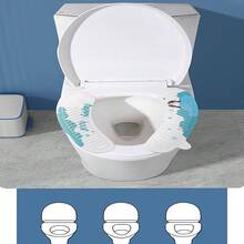 1 Stück dicke Toilettendeckel, wiederverwendbare selbstklebende EVA Toilettenauflage mit kreativem Kürbismuster, bequeme Toilettenauflage, waschbare tragbare Sitzauflage, einfach zu reinigen, elastisch und warm, geeignet für alle Jahreszeiten - Verschiedenfarbig - Übersicht 8