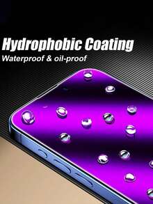 3pcs Anti-Spy Tempered Glass Screen Protector, Purple, Blue Light Blocking, Privacy Protection, Anti-Fingerprint, Water-Resistant, Compatible With IPhone 11/12/13/14 Pro Max, 15 Pro Max, 16/16 Plus/16 Pro/16 Pro Max/16e, 17/17 Air/17 Pro/17 Pro Max Screen Protection Essentials, Applicable To Daily Shield, Office, Home Daily Shield Office Home Phone Screen Protector Phone Accessories Privacy Screen Protector Waterproof Shockproof Anti-Fall Scratch Resistant - Purple - View 4