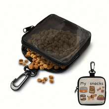 1 pieza Bolsa para snacks con diseño de perro, set de entrenamiento para mascotas con gancho y cremallera - Bolsa para desechos de mascotas, bolsa de entrenamiento para cachorros y mascotas - Multicolor - Ver 4