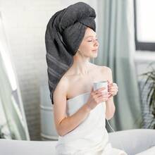 Toallas de baño extragrandes de 100% algodon hilado en anillo 500 g m² ligeras y altamente absorbentes ideales para uso diario gris - Gris - Ver 2