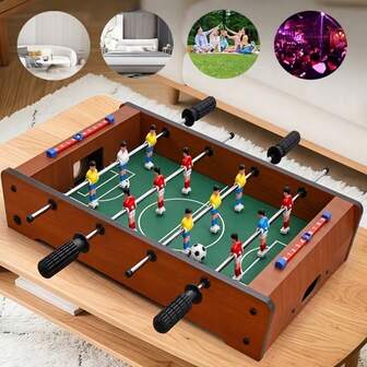 Mini Tabletop Football Table - 2-Player Indoor/Outdoor Game, Equipped With Official-Style Pitch, Goal Posts And Figurines - Durable Artificial Wood Structure, Suitable For Family Game Nights, Birthday Parties, Football Festivals