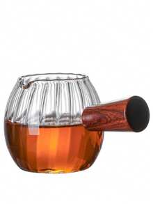 新款玻璃小奶壶，手工吹制玻璃奶杯，咖啡浓缩咖啡量杯，木柄小奶壶，奶杯 - 彩色 - 查看 9