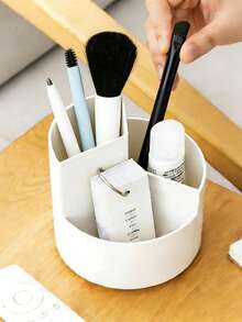 1 hộp đựng cọ trang điểm xoay sáng tạo INS dung tích lớn, hộp đựng đồ dùng văn phòng thời trang, cốc đựng bút tối giản, đồ trang trí phòng. - trắng - Xem 4