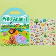 Nuevo libro de pegatinas para niños 2026, con variedad de pegatinas adorables de animales, juguete de aprendizaje sensorial, adecuado para niñas y niños, pegatinas lavables para preescolares, regalo ideal para vacaciones, regreso a la escuela, cumpleaños y recompensas - Multicolor - Ver 18