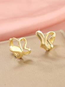 1 Pair Copper Polished Heart Shaped Earrings, Elegant & Versatile, Sweet Gift For Women - Round - View 16