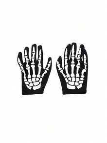 1pc Or 2pcs Unisex Balaclava Face Mask, Ski Mask, Motorcycle Neck Warmer, Climbing Headwear, Halloween Skeleton Full Finger Gloves, Suitable For Outdoor Travel And Halloween Costume - Multicolor - View 13