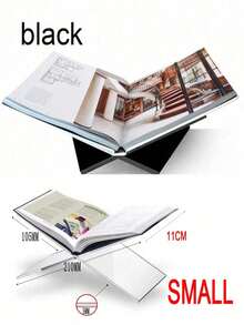 1pc X-Shaped Transparent Acrylic Bookshelf, Can Be Used As Reading Shelf, Music Album Display Rack, Available In Black And White, Home Display Rack Suitable For Library, Cookbook Rack, Music Album Rack And Various Books Reading And Placement - Transparent - View 12