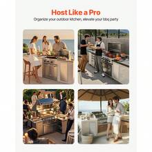 Outdoor Kitchen Trash Drawer, 13.54"W X 19.61"D X 25.79"H Interior Storage, Multi-Purpose Outdoor Kitchen Drawers Stainless Steel, 55 Lbs Max Capacity Per Tier, For Outdoors BBQ Island Kitchens - 14.5"W*26.5"H*18.5"D - View 8