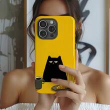 Funda rígida a prueba de golpes de  con un diseño de gato negro, diseñada para iPhone 11 a 17 Pro Max y Pro Plus, perfecta como regalo protector unisex para Navidad. - Blanco - Ver 7