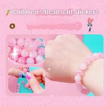 Disney Minnie Mickey Children's Handmade DIY Beaded Nail Sticker Set, Cute Cartoon Nail Art Stickers, Zootopia Judy Hopps Birthday Gift, Party Favor, Souvenir - Multicolor - View 4