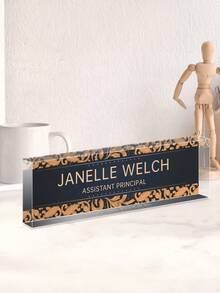 Personalized Floral Acrylic Desk Name Plate, Unique Gift, Customized Office Desk Name Plate | Office Decor | Desk Name Plate | Personalized Gift | Acrylic Plaque - Multicolor - View 20