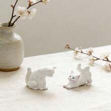 Tượng mèo trắng mini chữa lành, vật trang trí bàn hình mèo dễ thương, mô hình động vật nhỏ chữa lành, trang trí phòng bé gái, vật trang trí nhỏ xinh sáng tạo. - Nhiều màu - Xem 5