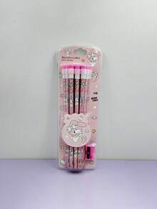 Sanrio 12Pcs Hello Kittys HB Pencil Pencil Sharpener Cartoon Kuromi My Melody Cinnamoroll Drawing And Sketching Office Back To School School Supplies Gift - Multicolor - View 6