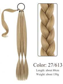 30inch Synthetic Braided Ponytail Hair Extensions, High Temperature Fiber Boxer Braid - Multicolor - View 10