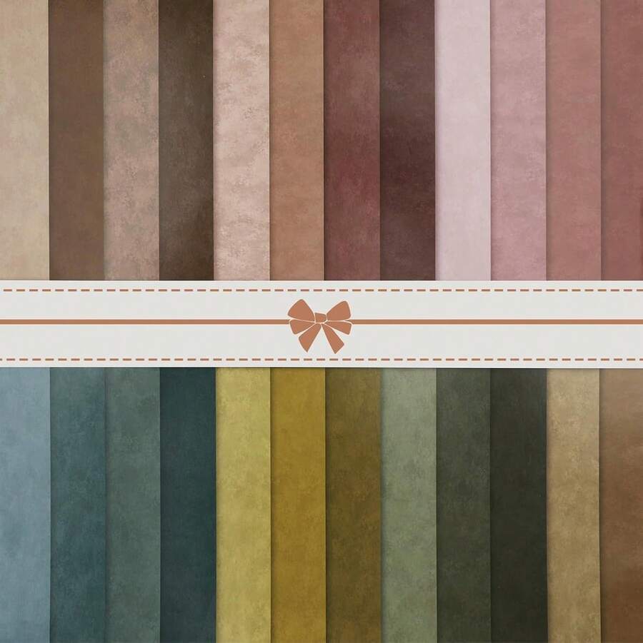 24 Sheets Blue Green Scrapbook Paper, 12x12 Inch Double Sided Vintage Pattern Paper For For Card Making, DIY Album, And Craft Backgrounds - Color Mixing - 查看 1