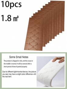 4片/6片装3D立体压纹泡沫墙纸，仿皮纹理，触感柔软，自粘泡沫墙贴，可重复使用和裁剪，卧室装饰背景，隔音加厚墙面覆盖物，床头板软包，防水、防潮、防尘、防撞贴纸，家居装饰墙贴 - 彩色 - 查看 20