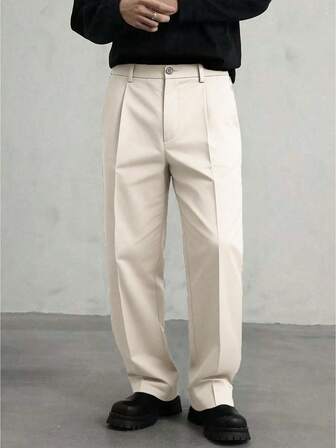 Men's Casual Straight-Leg Trousers, Fashionable & Minimalist, Suitable For Autumn/Winter