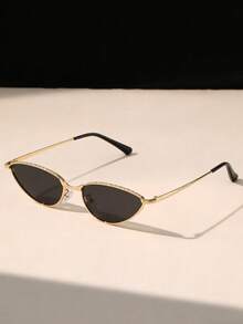 1 chiếc kính mắt mèo gọng nhỏ, đơn giản, đa năng, hiện đại, phong cách retro, thời trang, phụ kiện dự tiệc phong cách punk dành cho cả nam và nữ. - Nhiều màu - Xem 3