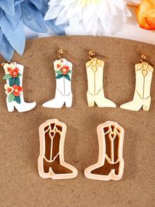 西部牛仔靴造型聚合物粘土切割器，适用于珠宝制作、帽子耳环粘土工具、西部风格粘土珠宝制作材料、DIY工艺品 - Clay Cutter - 查看 7