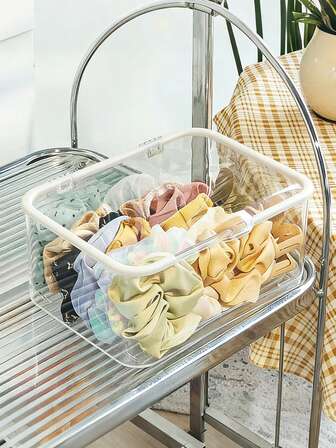 1 Pc 1 Large-Capacity Transparent Acrylic Jewelry Storage Box, Creative Dust-Proof Design, Transparent Dust-Proof Hairpin Hairband Storage Box, Headband Clip Storage Hair Ring Hair Claw Hair Accessory Storage