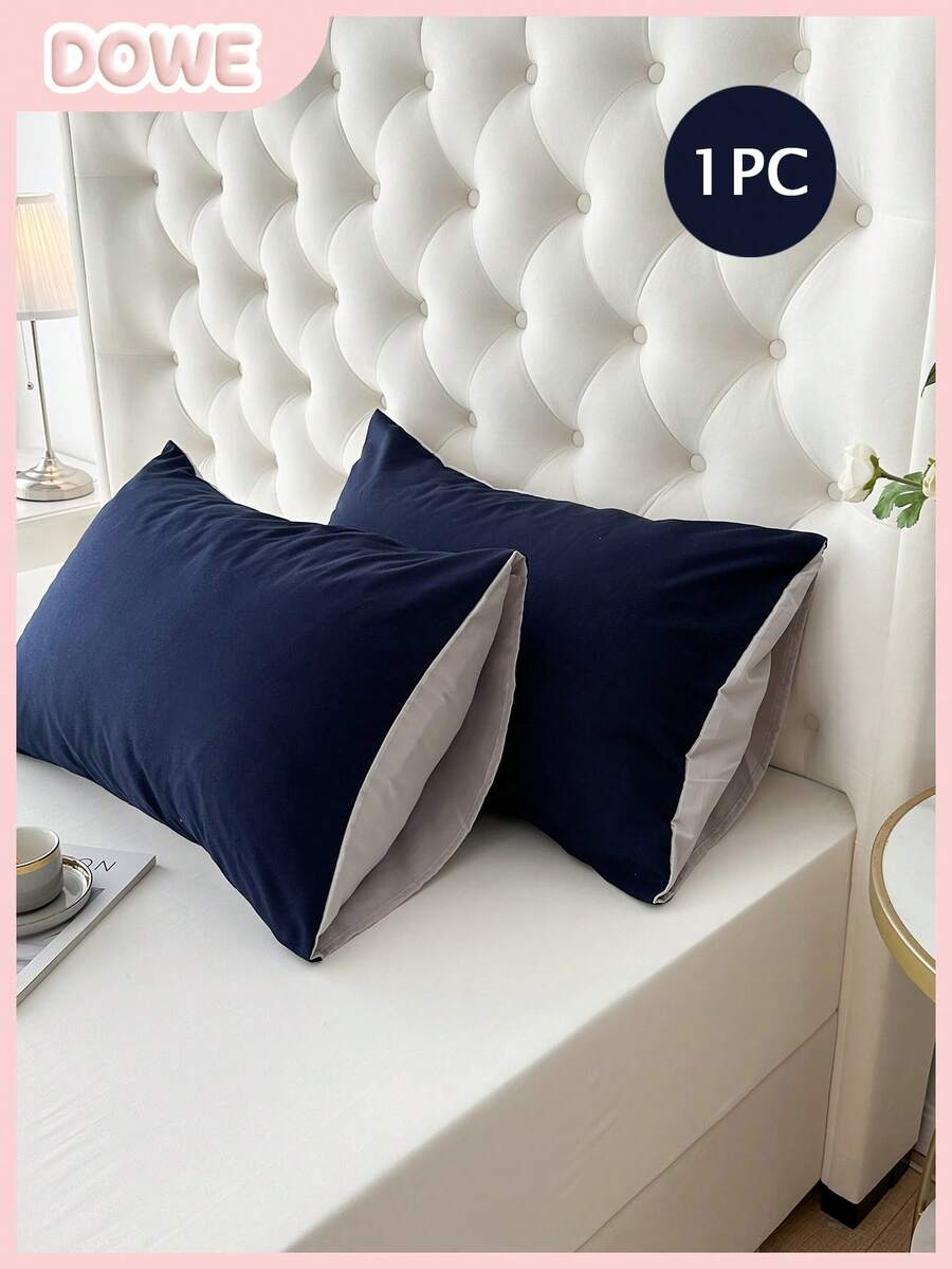 1pc Polyester Fiber Colorblock Envelope Pillowcase, No Insert Included, Bedroom Bedding, Dorm Decor. - Multicolor - View 1