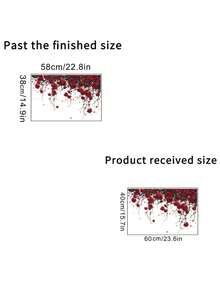 情人节奢华玫瑰主题墙贴：花瓣和藤蔓自然垂落，完美装饰客厅特色墙。自粘式，耐刮擦，可移除。营造沉浸式浪漫客厅氛围。 - A - 查看 9