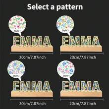 2D Personalized Custom Name Night Light, Colorful Floral Letter Lamp, Acrylic Decor Light, Customized Gift, USB Powered Acrylic LED Light, Customized For Room & Home Decor, Best Gift For Birthday, Wedding, Valentine's Day, Easter, St. Patrick's Day, Party - Multicolor - View 8