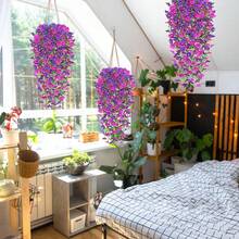 4pcs Outdoor Artificial Hanging Flowers, Fake Convolvulus With Eucalyptus Leaves, UV-Resistant Realistic Hanging Dwarf Convolvulus Plants For Home Garden Decor - Multicolor - View 5