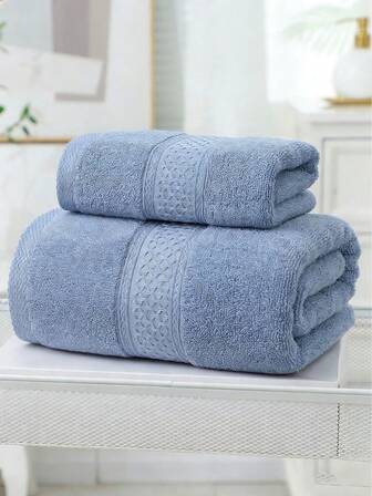 1 st handduk/badhandduk och 2 st set (badhandduk + handduk), 100 % bomull med diamantmönster, tjock, absorberande, mjuk och hudvänlig ansiktshandduk, badhandduk för badrumsbruk