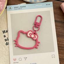 Hello Kitty 背包钥匙扣 | 可爱镂空汽车挂件，颜色随机，情人节礼物，送给女朋友或闺蜜的完美礼物 | 卡通主题，锌合金链，树脂吊坠 - 彩色 - 查看 6