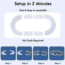 8PCS Portable Rotating Dinner Plate Set, Lazy Susan Revolution Set, Turntable Expandable For Rectangular & Oblong Tables, Kitchen & Dining Tables, Easy Install Round Rotating Serving Tray Set, Plastic Tabletop Organizer For Kitchen Dining Table - Grey - View 6