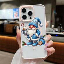 High-Quality Macaron Acrylic Magnetic Phone Case,Winter Wonderland Gnome Cell Phone Shell Magnetic Charging Phonecase Handy Case, Handy Cover For  11 12 13 14 15 16 17 17 Air 17 Pro 17 Pro Max Shock Resistant Protective Case - Rosa - Ver 9