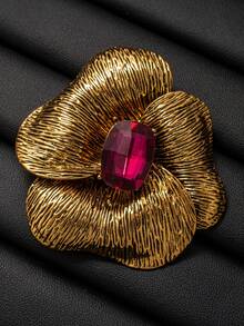 Vintage Elegant Floral Brooch, Luxurious Crystal Petal Brooch Pin, Fashion Accessory For Suit, Coat, Jacket - Flowers - View 12