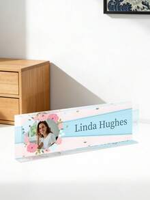 Custom Name Plates For Desks With Photo/Logo-16styles,Desk Name Plate Personalized, Personalized Clear Acrylic Glass Block, Office Gifts For Cowrkers, Boss, Teacher/Employee Appreciation Gifts Office Desk Decor For Women Men, Acrylic Desk Accessories, Office Gifts For Boss, Employee Appreciation Gifts